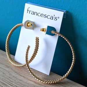 Francesca's Gold Braid Hoop Earrings